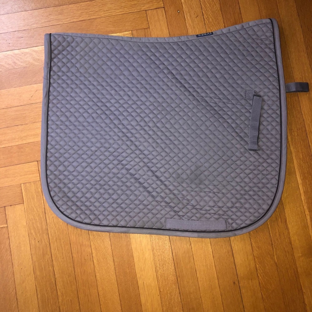 Dover Dressage Saddle Pad -Grey w/black piping